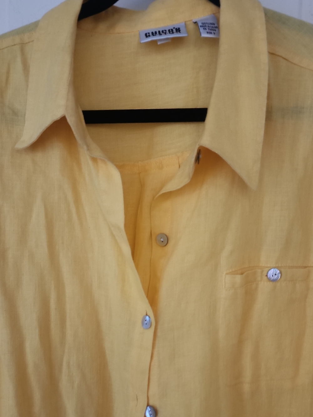New Condition .Chico's Yellow Linen Shirt - Picture 6 of 8